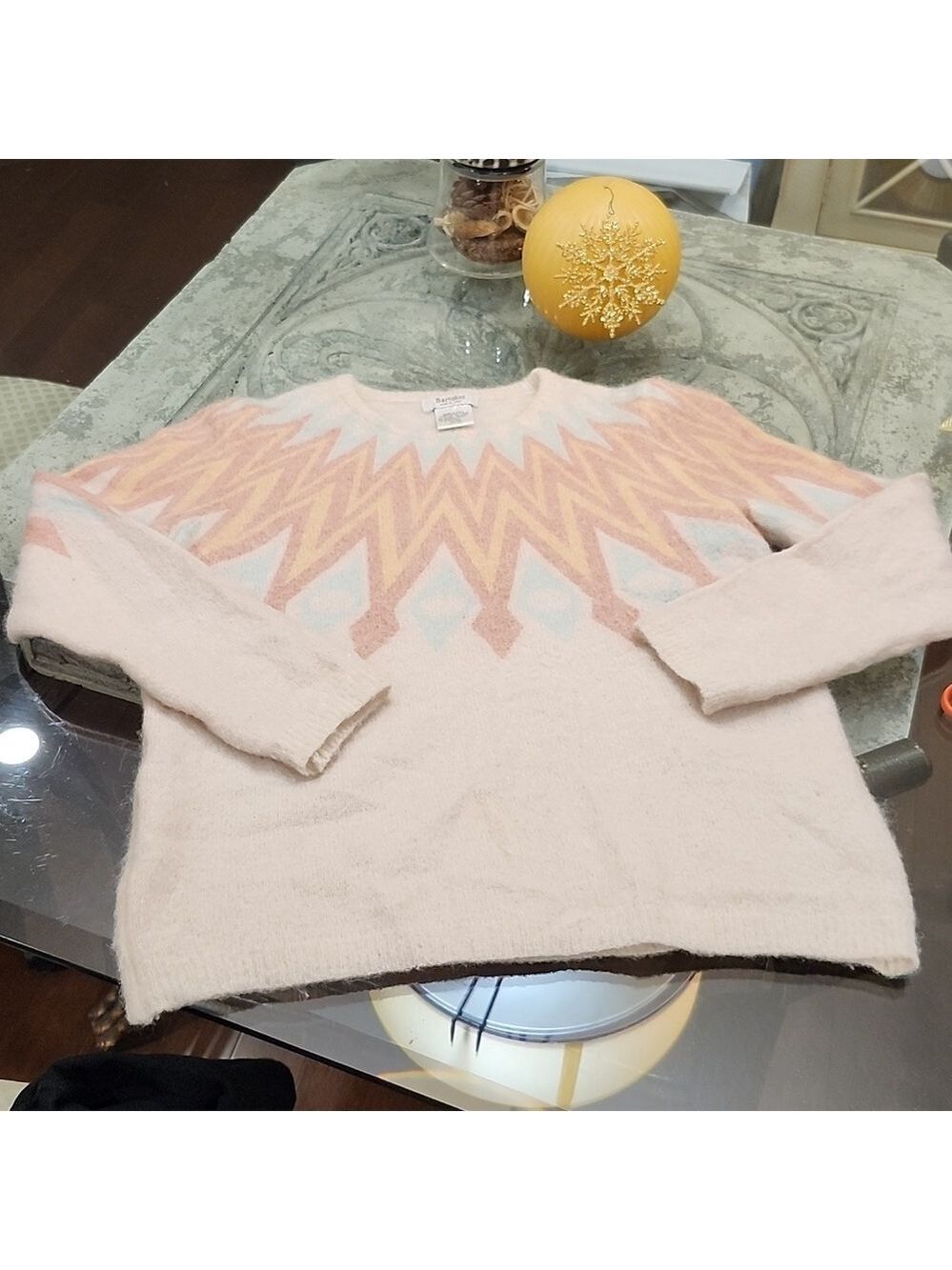 Bartolini Italy women's alpaca moher blend crewneck cable knit soft sweater m